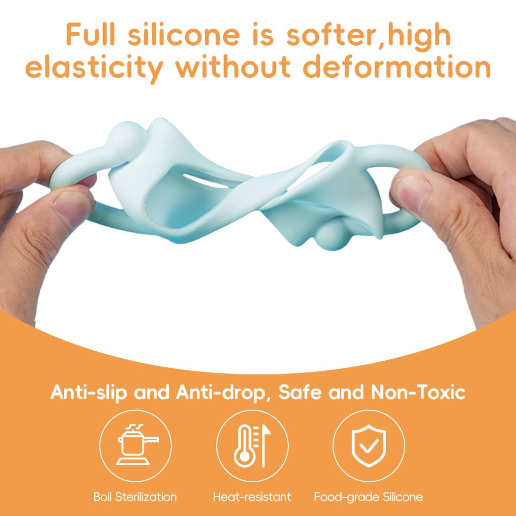 SNOWIE SOFT Baby Bottle Sleeves for Self Feeding with Dual Ear Design and Silicone Grip | 3 Pcs Fit 8 oz 250 ml Bottles