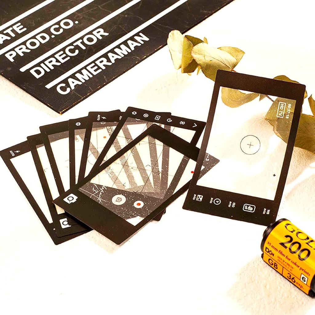 HASTHIP® 282PCS Vintage Bollywood Film Scrapbooking Stickers Film Strip Photo Frame Supplies Quote Journaling Decorative Bullet Journal Planner DIY Craft Beige