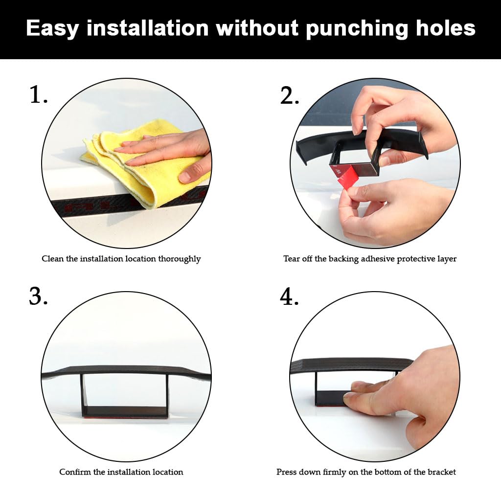 STHIRA Decorative Car Spoiler Wings for RC Cars with Self Adhesive 2Pcs 6.6 in Set | Realistic Tail Ornaments