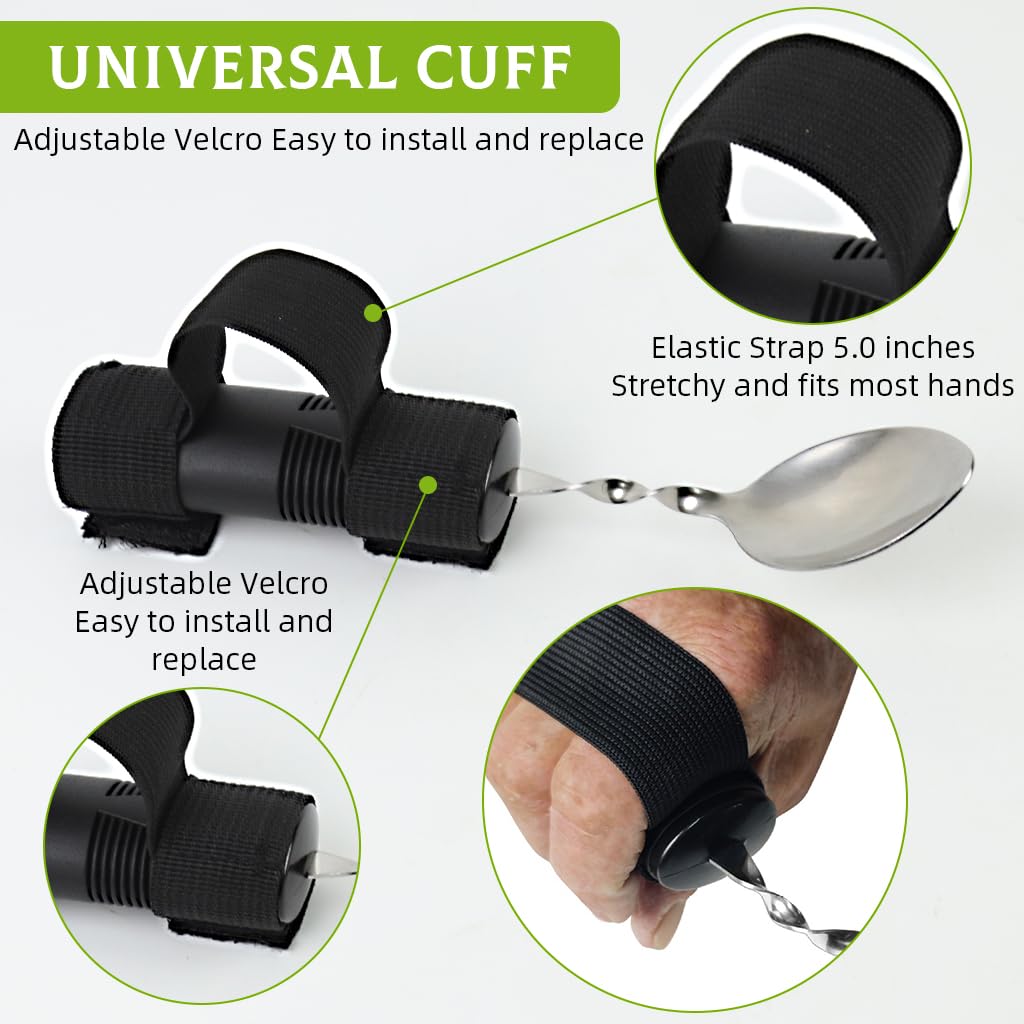 HASTHIP Adaptable Cutlery Set for Elders with Bendable Heads and Anti Slip Handles | 4 Pcs Stainless Steel Utensils