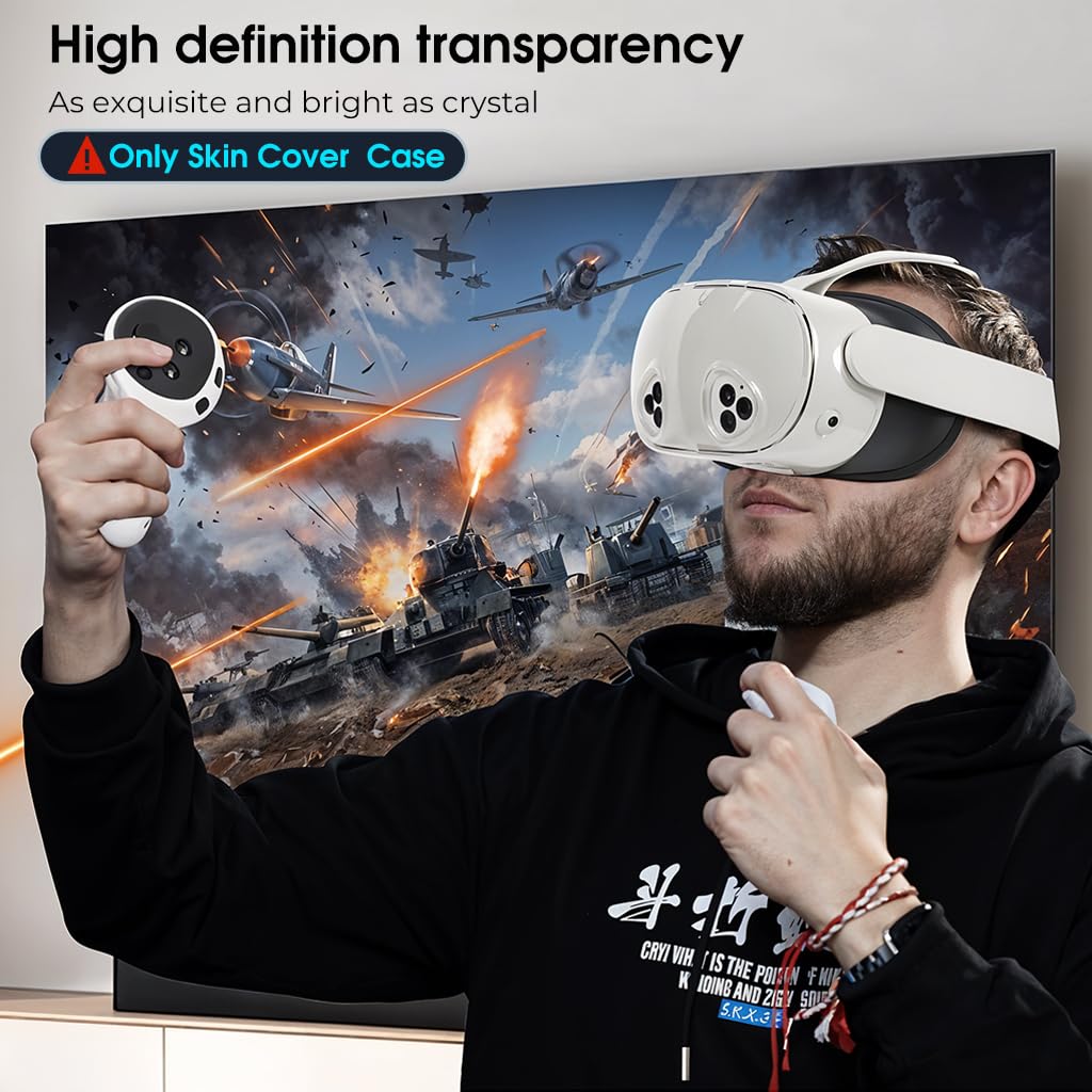 ZORBES Skin Cover for Meta Quest 3S VR Headset with Transparent TPU Protection | Snug-Fit Anti-Scratch Design