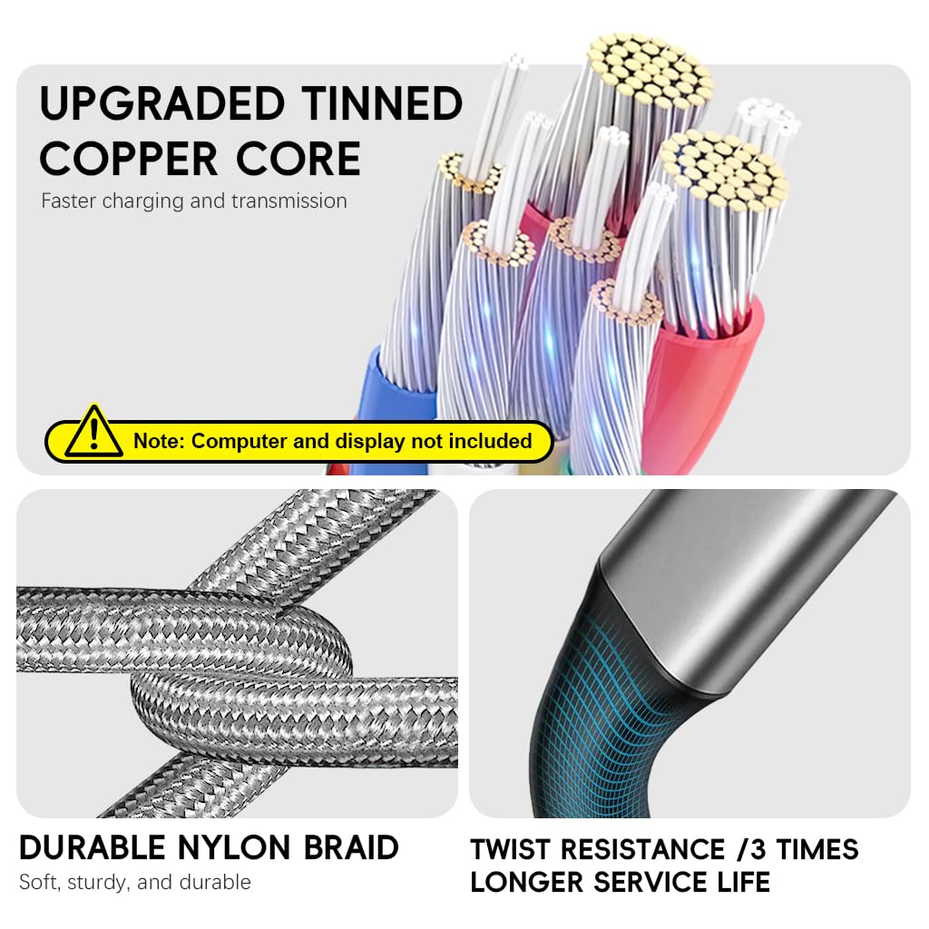 Verilux USB C Extension Cable 9.8 ft for Fast Charging and Data Transfer | 100W PD 10Gbps