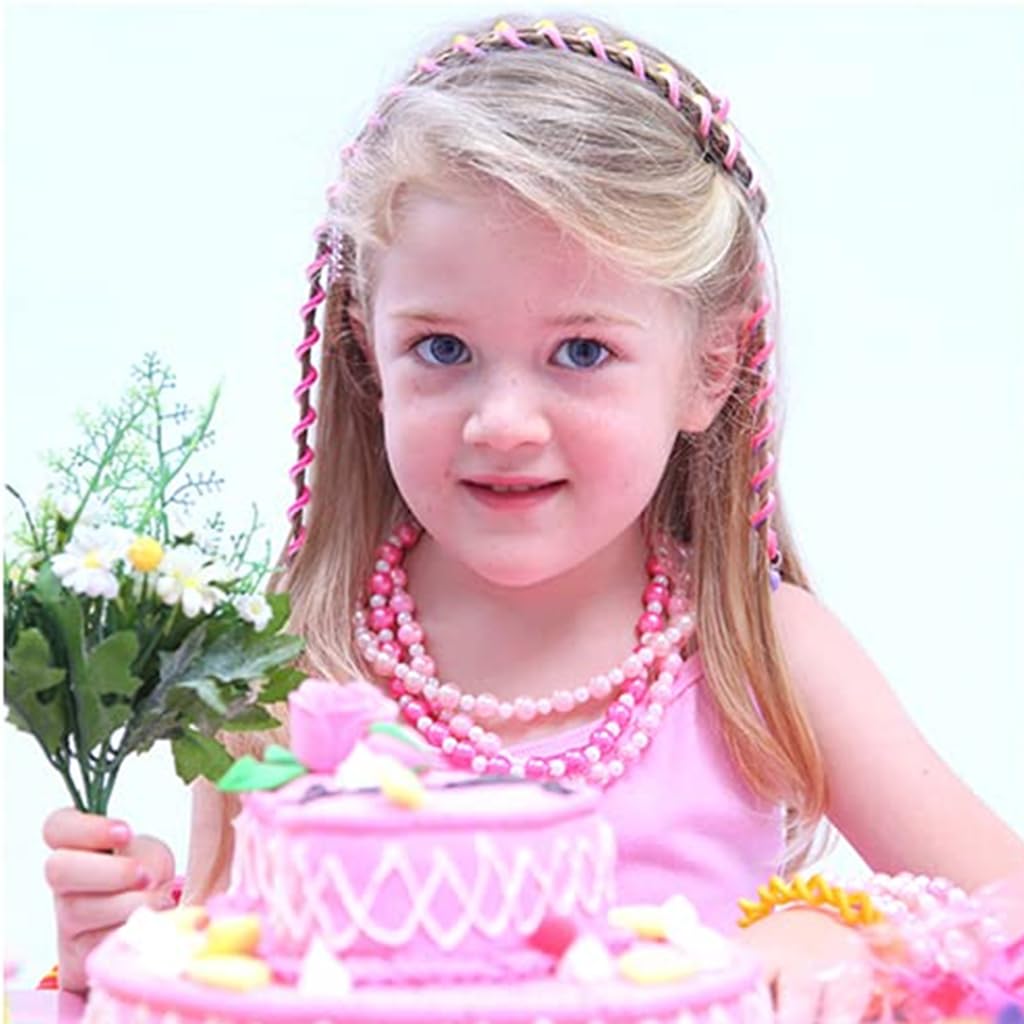 PALAY Spiral Hair Braids Makers 6Pcs 10in with Beaded Charms for Girls Kids Party | Easy Styling Accessories