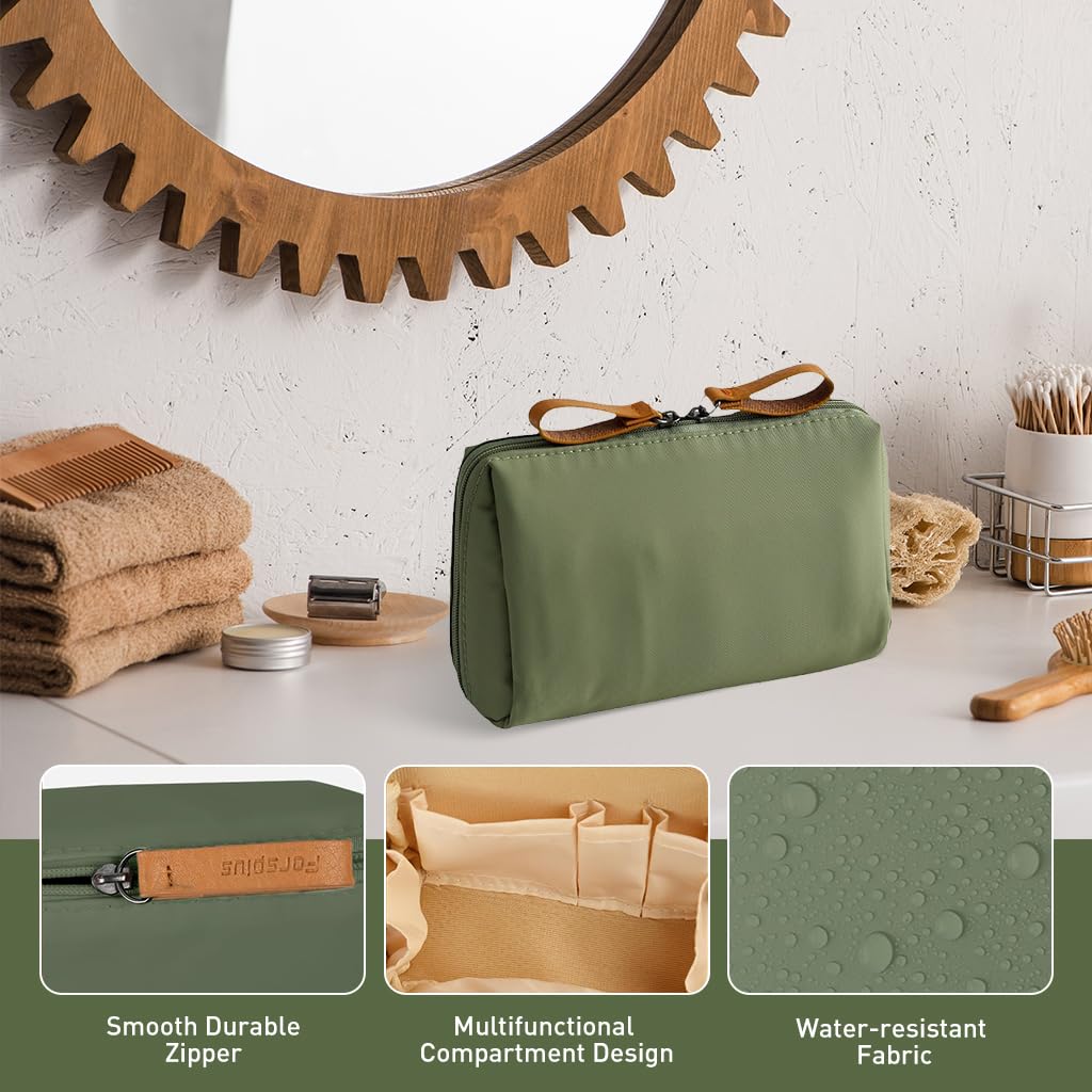 MAYCREATE Makeup Pouch Bag Set for Travel with Dual Zipper and Inner Pockets | Waterproof Polyester 2Pcs 18x14x5cm