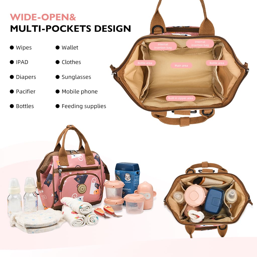 PATPAT Baby Diaper Bag for Travel with Waterproof Oxford Cloth and Multiple Pockets | Versatile Maternity Backpack