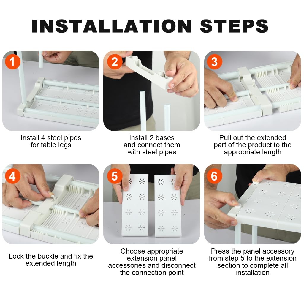 HASTHIP Adjustable Wardrobe Shelf for Cabinets with 18–26 in Expandable Rack | 110 lbs Capacity Carbon Steel