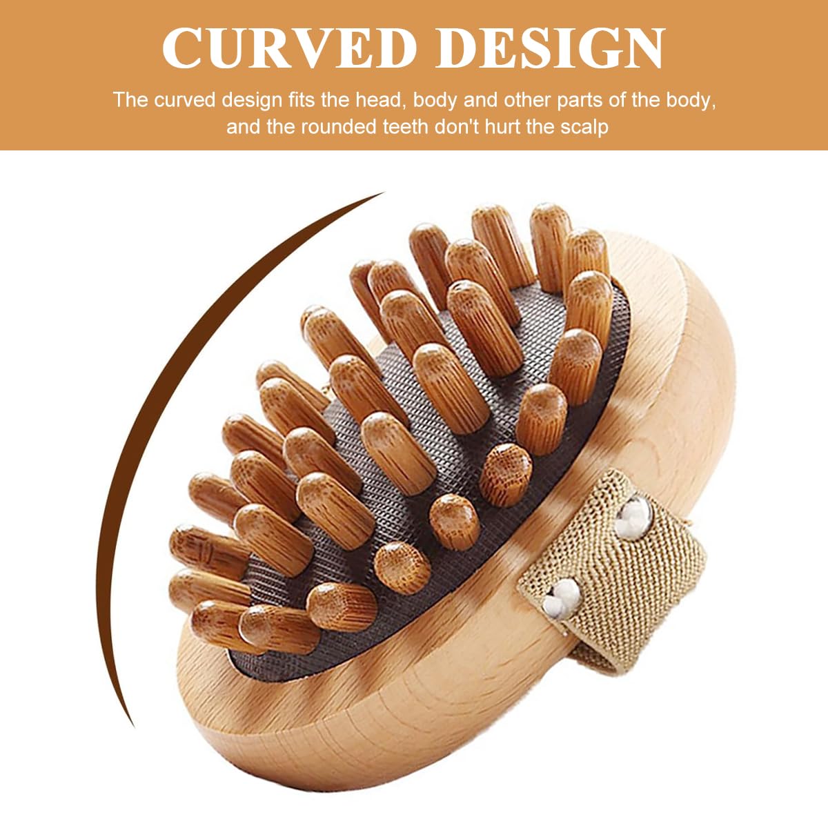 ZIBUYU Wooden Head Massage Brush for Lymphatic Drainage with Air Cushion Nodes | Eco-Friendly Body Relaxation Tool