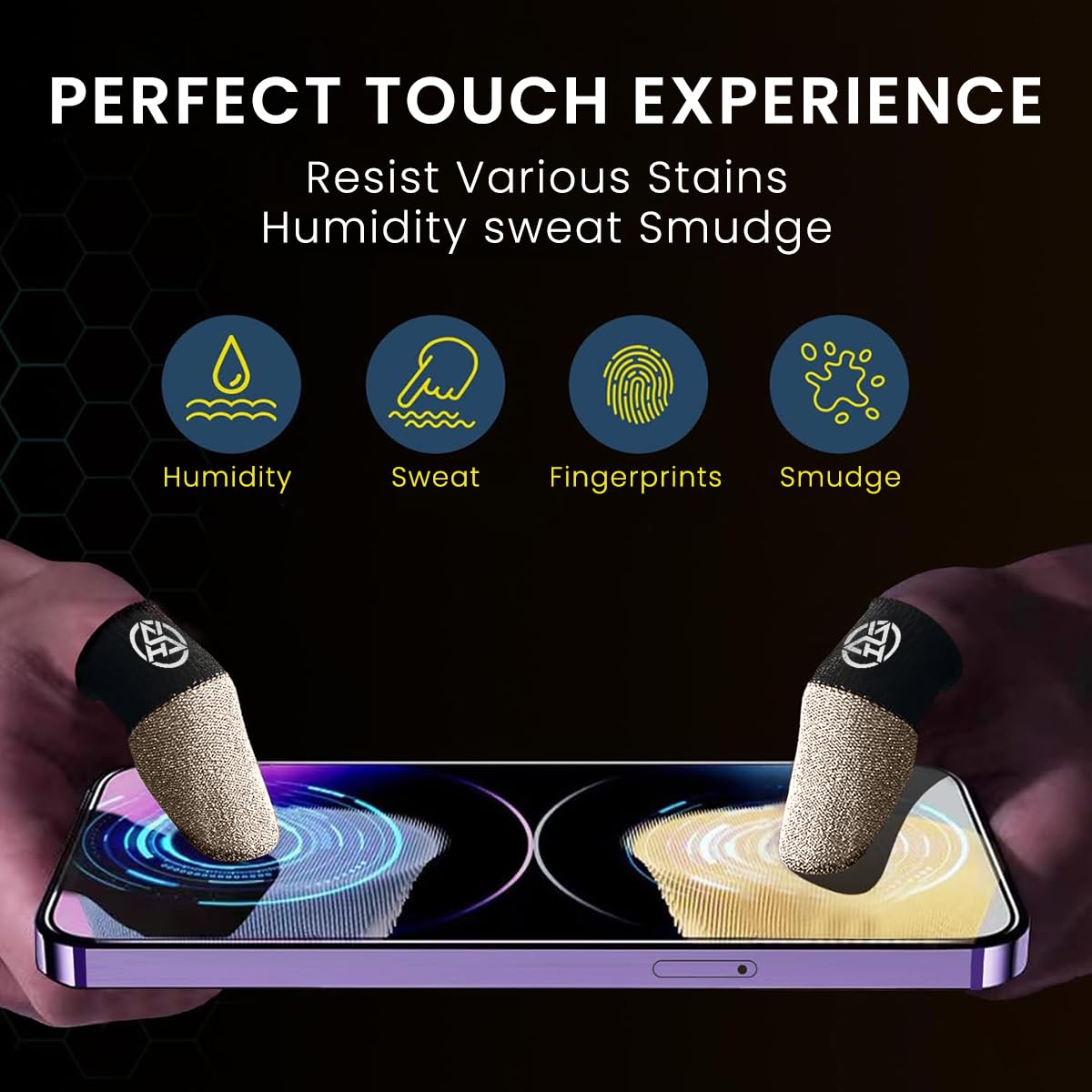 ZORBES Gaming Finger Sleeves for Mobile Game Control featuring Silver Fiber Sensitivity | 12PCS Pack