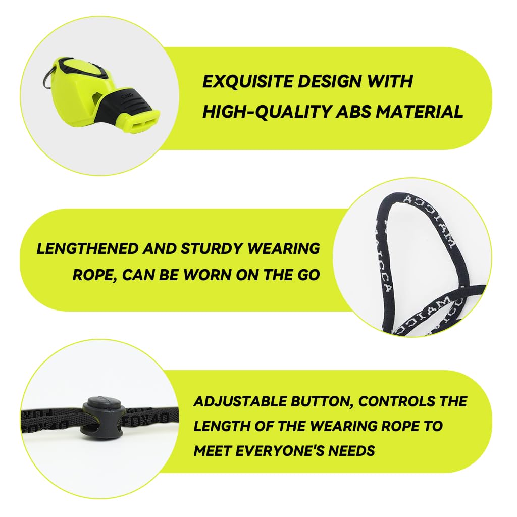 PROBEROS Whistle for Sports Coach featuring 120 dB High Pitch Air Vibration Design | 3PCS Green