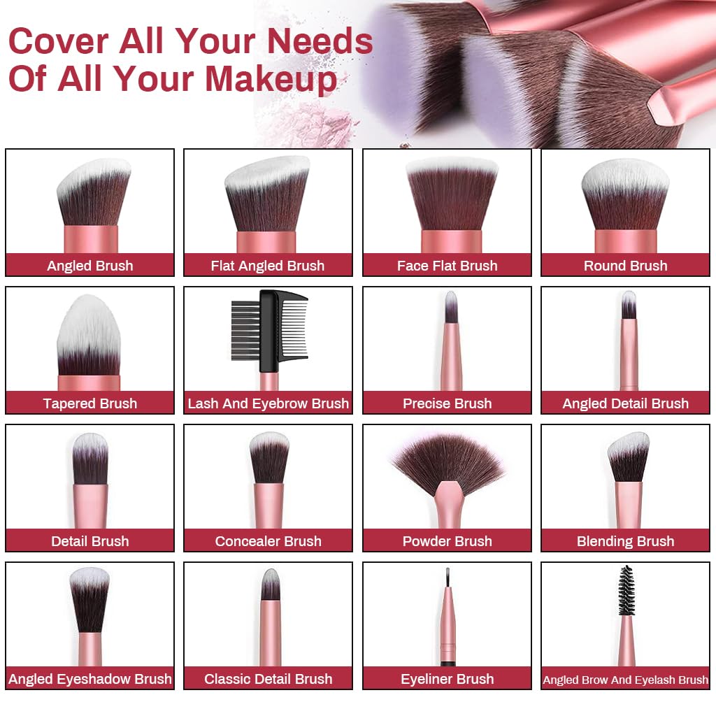 MAYCREATE Makeup Brush Set for Professional Use with 22PCS Tools and Ergonomic Wooden Handles