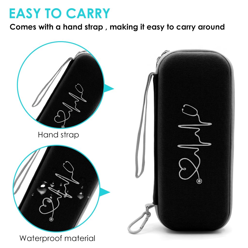 ZORBES Stethoscope Case 11.2×4.7×2.2 in with Shockproof EVA Storage | Black 3 PCS Set
