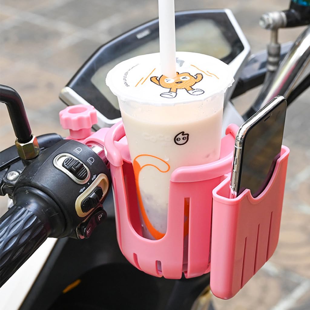 Proberos Water Bottle Holder for Bikes with 2 in 1 Phone Mount featuring Screw Fix Clamp | Pink