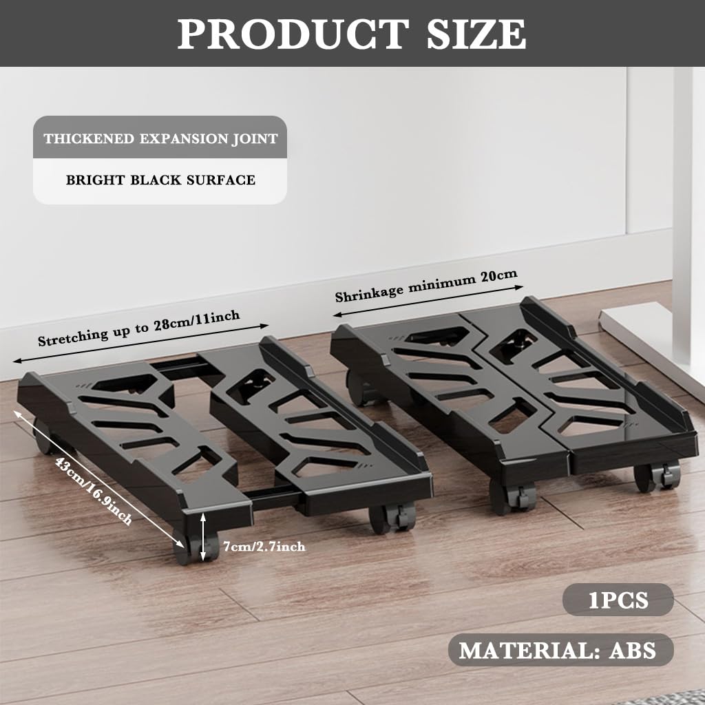 ZORBES Mobile Desk Stand for Computer Tower with 4 Caster Wheels and 20–30cm Width Adjustment | PC Material Riser for Home Office