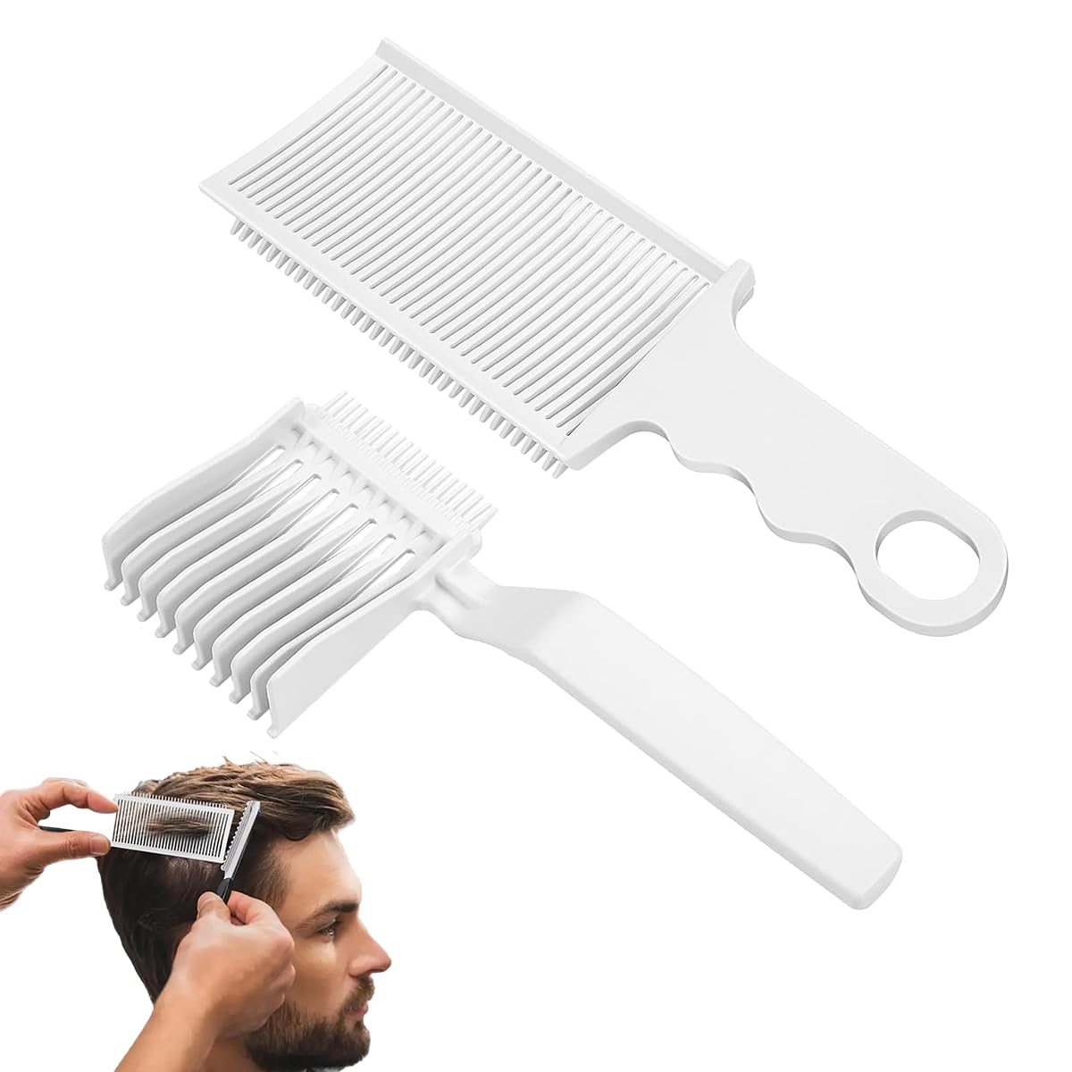 Venzina Barber Fade Comb for Men featuring Innovative Teeth Design and Anti Static Plastic | 2 Pcs Hair Cutting Tool for Home and Salon