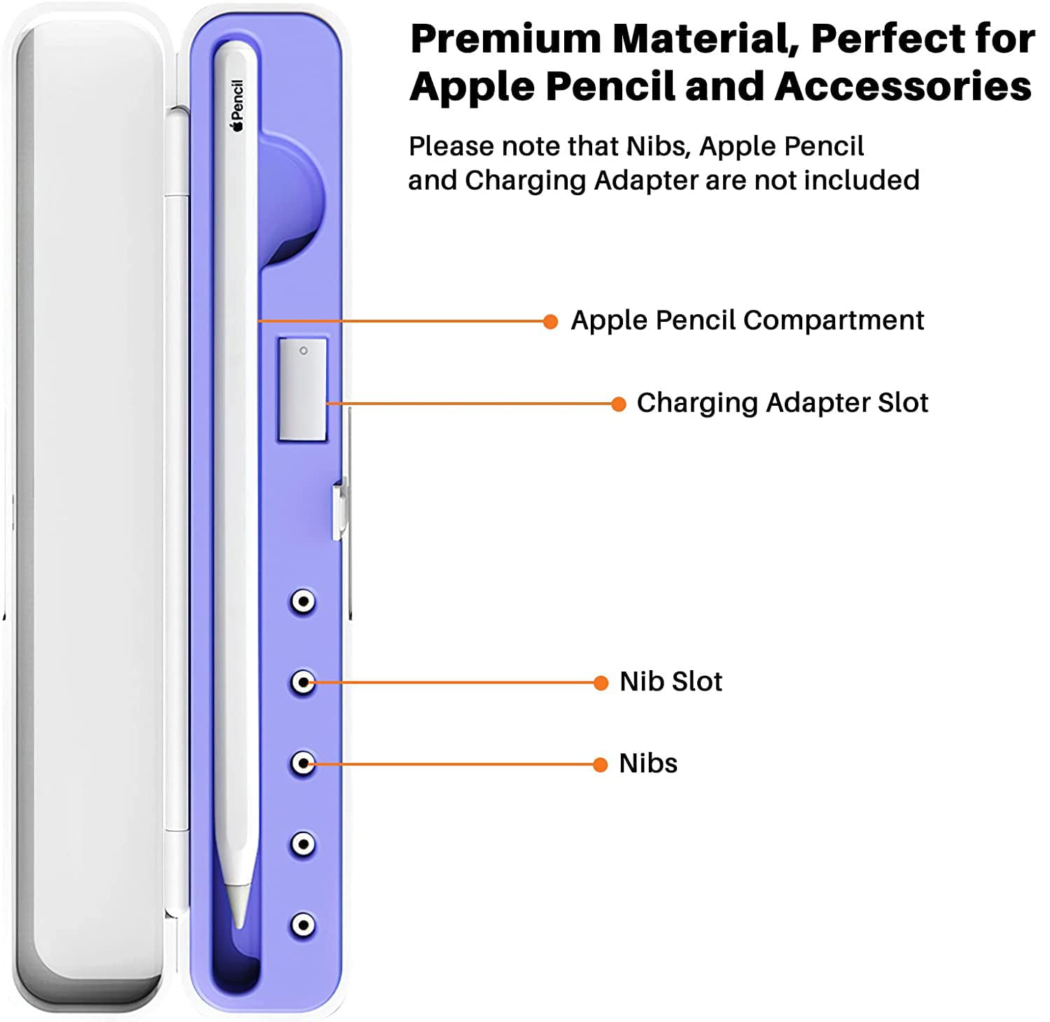 ZORBES Protective Pencil Case for Apple Pencil with Anti Slip Silicone Base and 190×19.5×33 mm Storage | ABS Shell for Secure Stylus Carrying