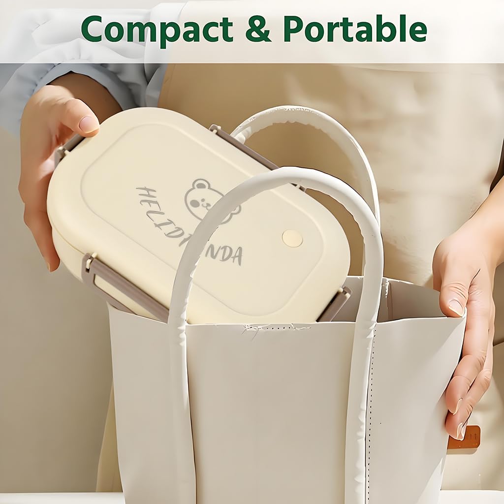 Supvox Bento Box for Kids with No BPAs and Chemical Dyes in Off White | Safe Lunch Container