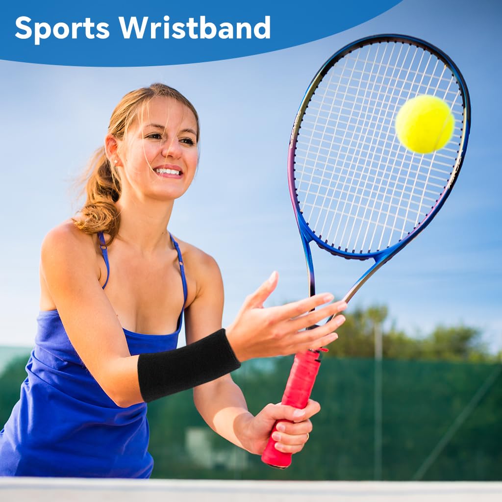 Proberos Sports Wrist Guards for Gym and Running with Moisture-Wicking Terry Fabric | 2 Pcs Stretchable Support