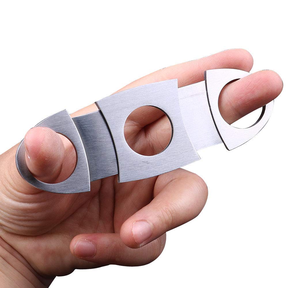 HASTHIP Pocket Cigar Cutter with Double Guillotine Blades | Stainless Steel 3PCS Set