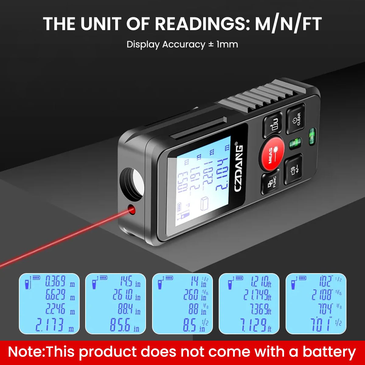 Serplex Laser Distance Measurer 120m for Construction with Dual Bubble Level | LCD Backlit Display