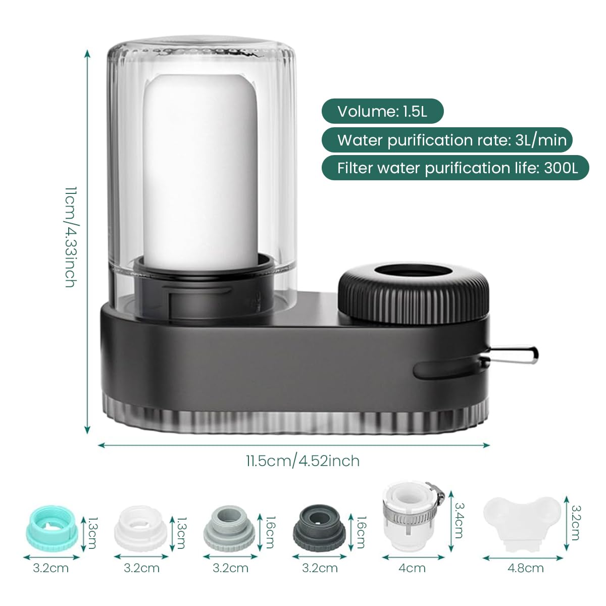 HASTHIP Tap Water Filter for Kitchen Sink featuring Dual Spout Design and 7 Layer Filtration System