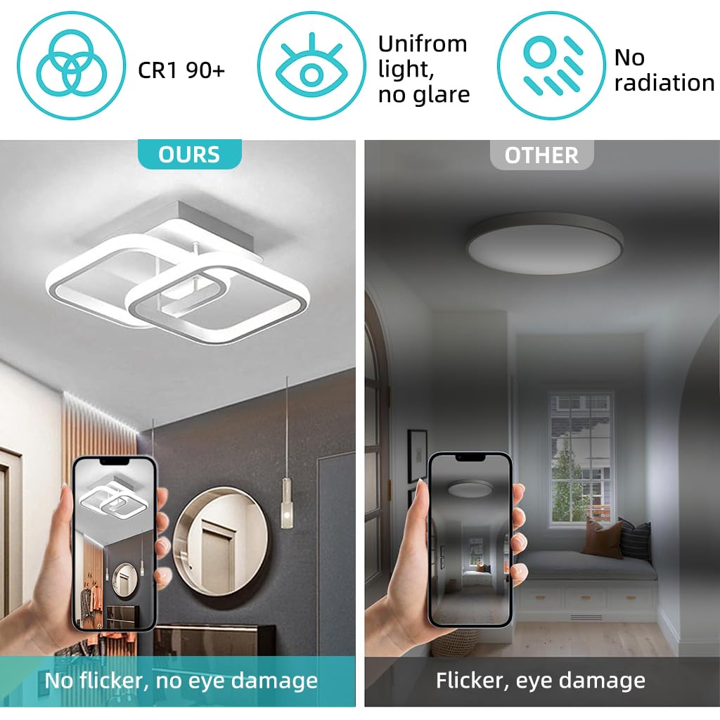 ELEPHANTBOAT Chandelier Lights for Ceiling with 9.45×3.54 in Square Base | 6000K LED