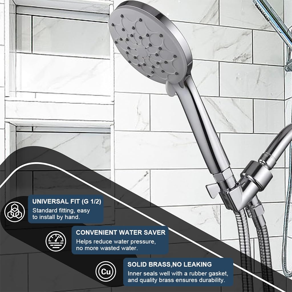 HASTHIP Water Flow Control Valve with 1/2 inch IPS fittings featuring ceramic inner valve | brass brushed nickel shut off for residential and commercial use