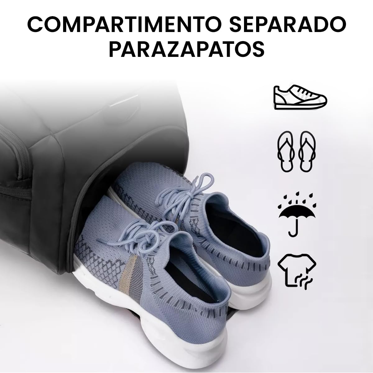 GUSTAVE Gym Bag for Travel and Fitness with Shoe Compartment 55×22×30cm Waterproof Oxford Cloth