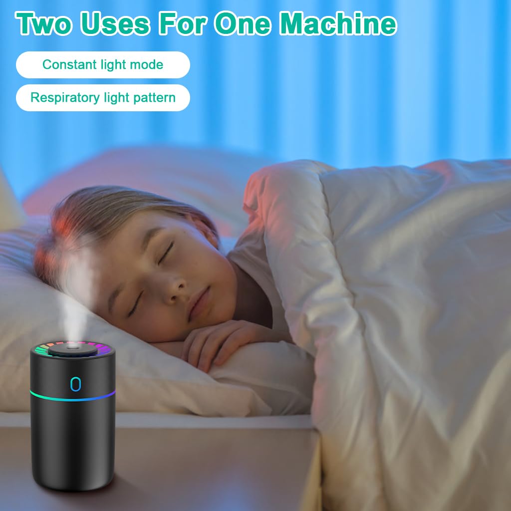 STHIRA Car Humidifier Diffuser for Home Office and Travel with Dual Mist Modes and Colorful LED Lights | 190ml USB Powered Essential Oil Mist Maker