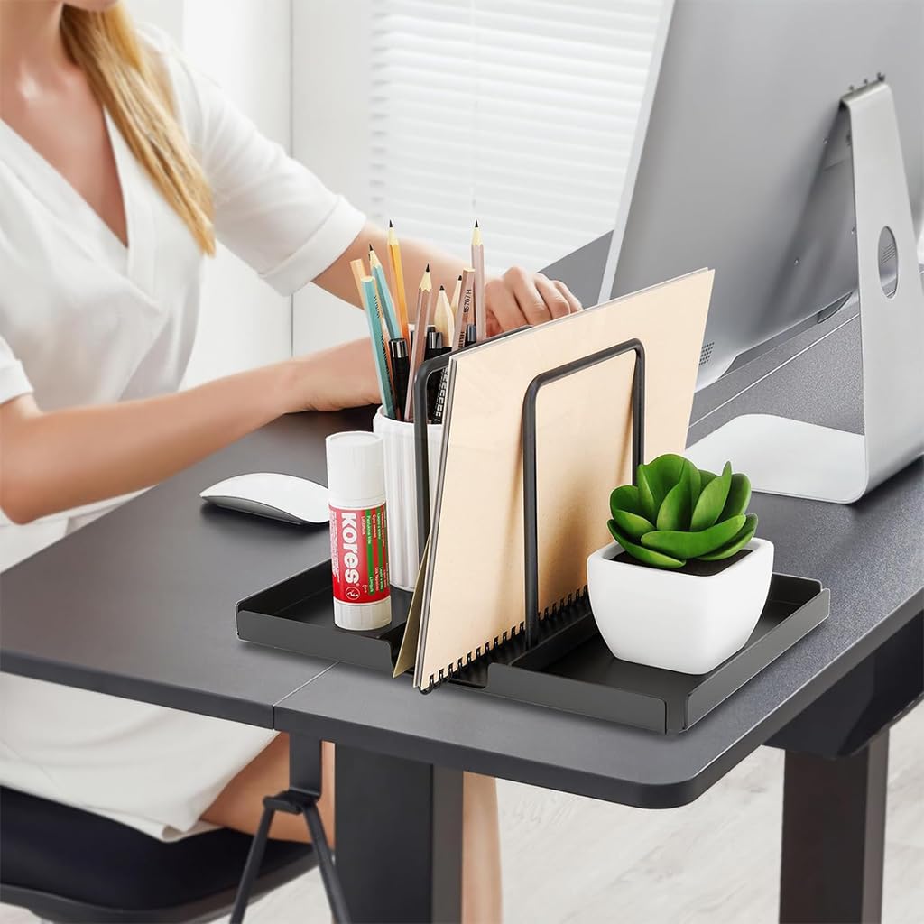 ZIBUYU Metal Napkin Holder for Table with Dual Storage Shelf featuring Carbon Steel Frame | Modern Organizer for Dining and Picnic Use