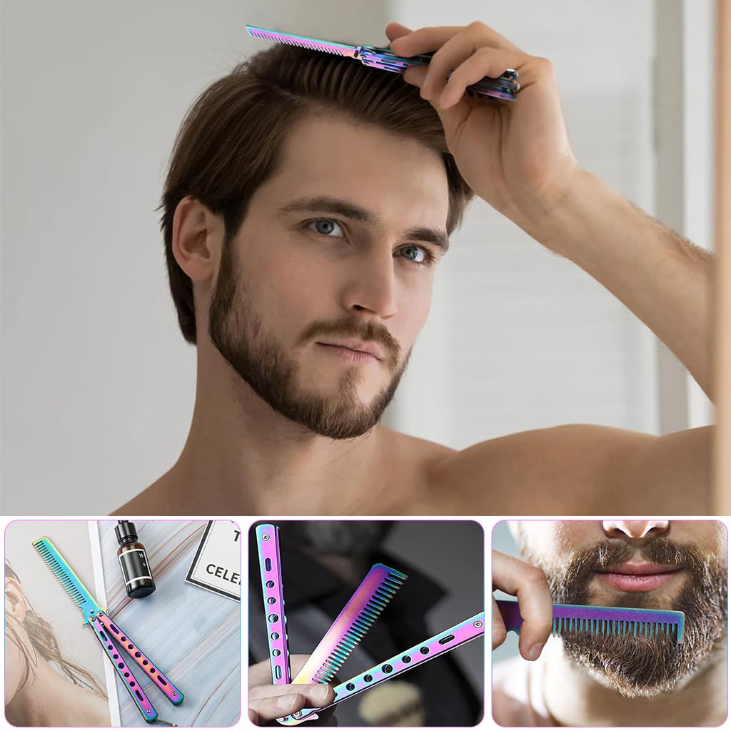 Proberos Butterfly Knife Trainer for Beginners with 22 cm Folding Comb | Stainless Steel Safe Practice Tool