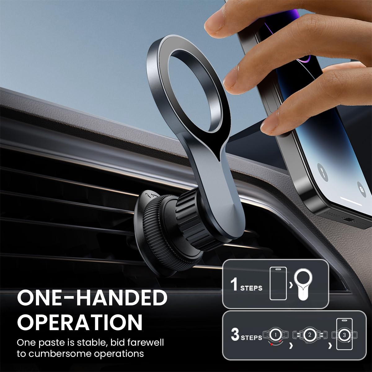 ZORBES Phone Holder for Car Vent with 16pcs N52 Magnets and 360° Rotatable Arm | Hands Free Mount