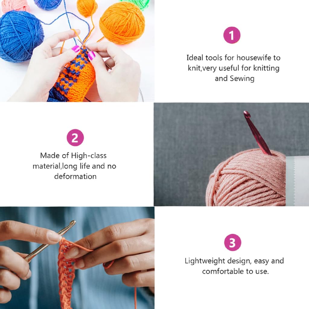 HASTHIP Tunisian Crochet Hooks Set for Afghan Blankets with 11 Sizes 2–8 mm | Aluminum Craft Tools for Beginners