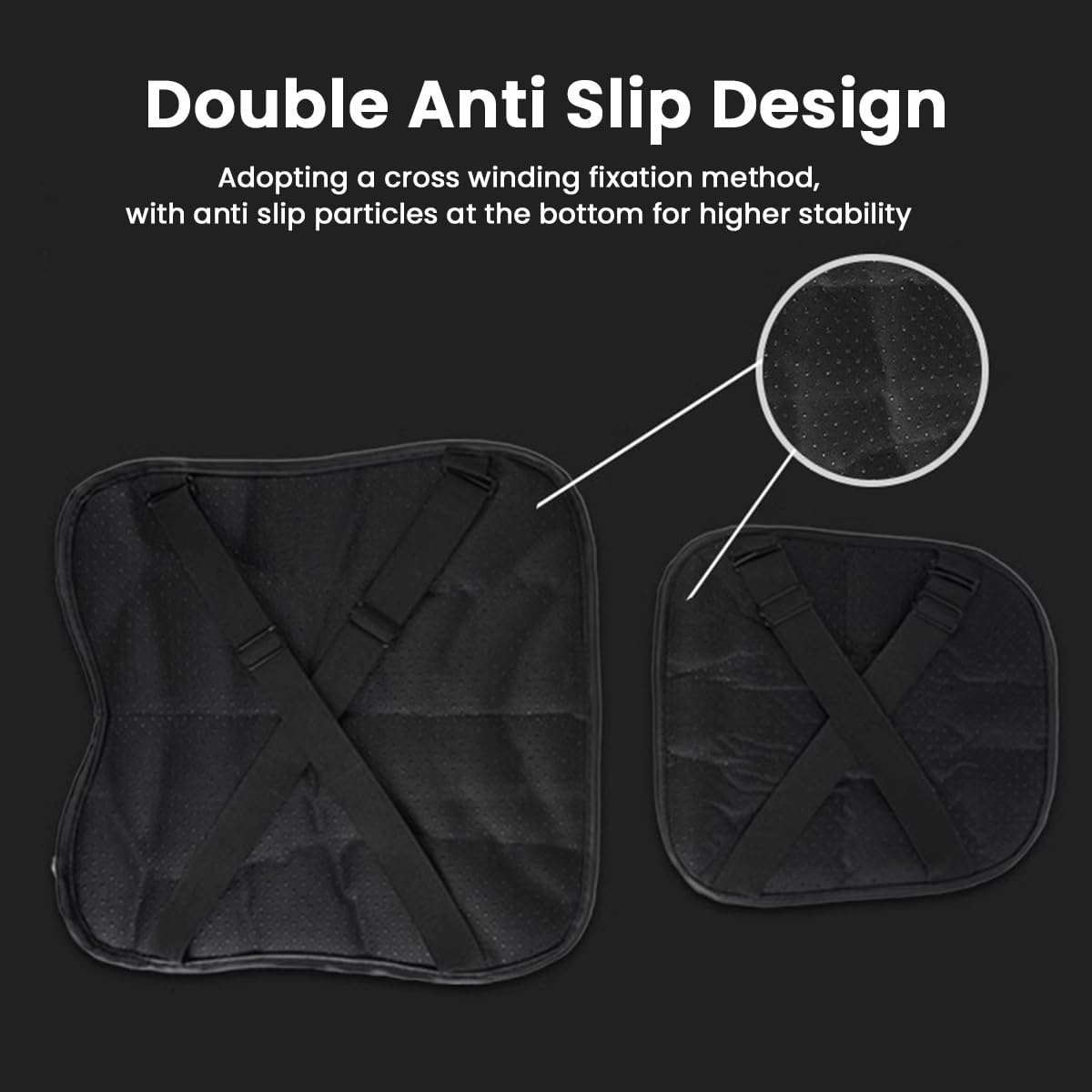 STHIRA Motorcycle Seat Cushions Set of 2 for Long Rides with 3D Anti Skid EVA Memory Foam | Universal Fit