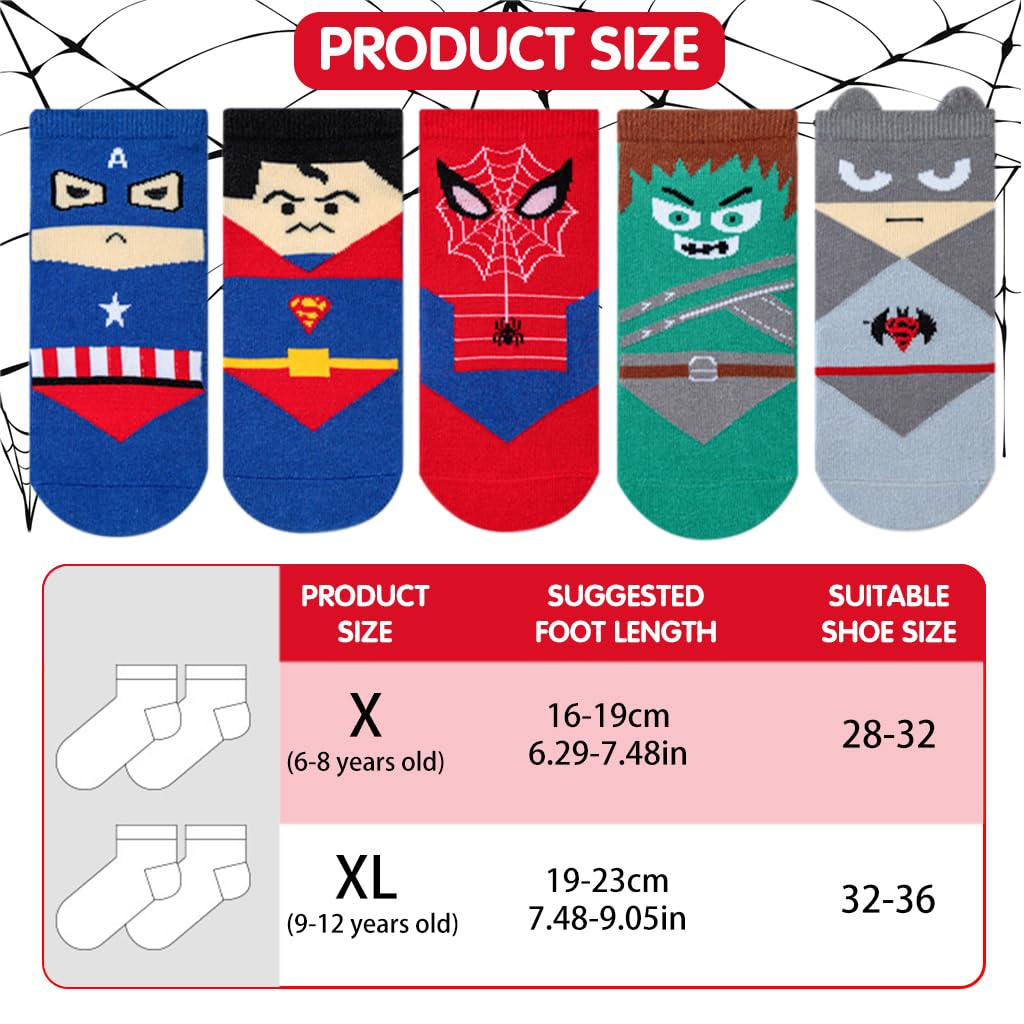 SNOWIE SOFT® Superhero Boys Socks, Toddler Socks & Kids Socks, Quality Made Little Boys Socks & Toddler Boys Avenger Socks, 6-8Year