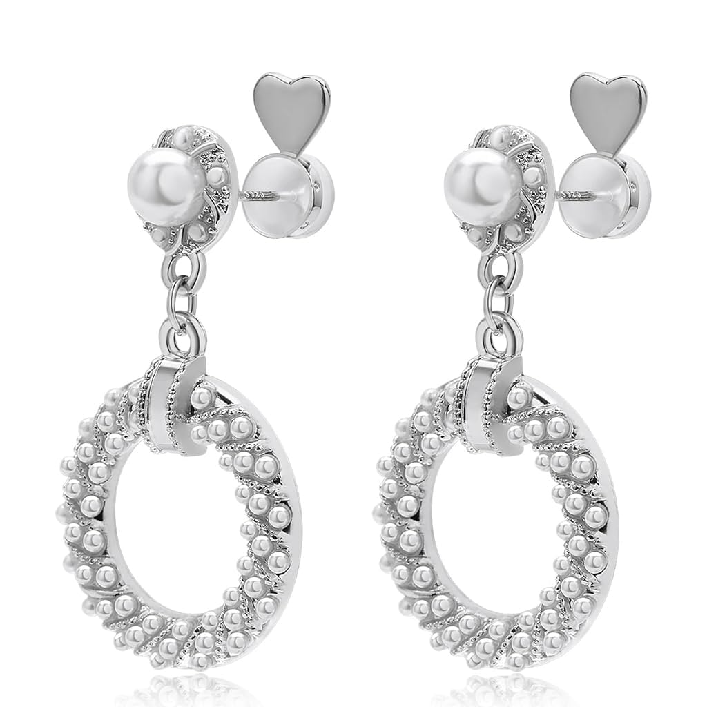 SANNIDHI Earring Supporter for Heavy Earrings with Heart Back Stoppers | 6Pcs Transparent Set