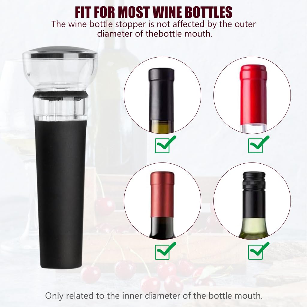 Supvox® 2Pcs Wine Stoppers Vacuum Wine Stoppers Manual Air Pump Vacuum Wine Bottle Stopper Airtight Silicone Wine Stoppers Reusable Wine Preserver Universal Airtight Seal Cork Alternatives