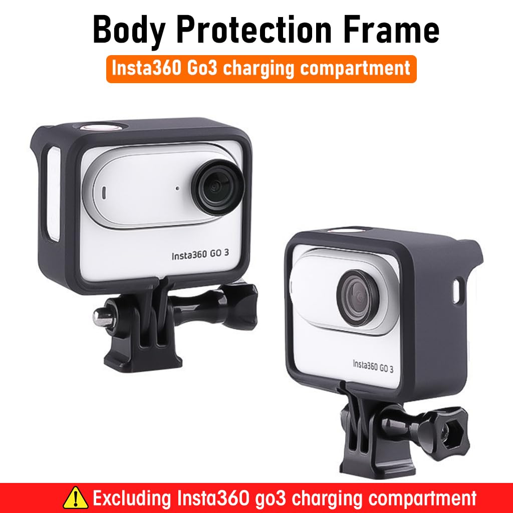 ZORBES Frame Case for Insta360 GO 3 Charging Case with Integrated Mount Adapter | Easy Installation and Protective Cover