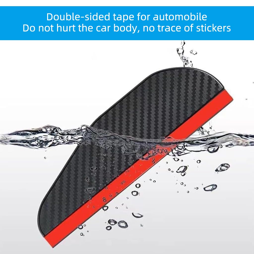 ZIBUYU Car Mirror Rain Protector for Clear Rearview with 16.5×5.5cm PVC Covers | Black