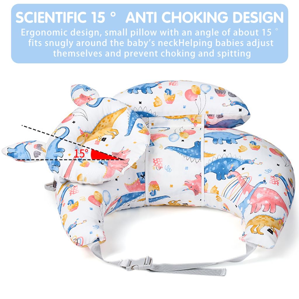 SNOWIE SOFT Baby Feeding Pillow for Breastfeeding with Adjustable Neck Belt and Pure Cotton Cover | Support Cushion for Mom and Infant