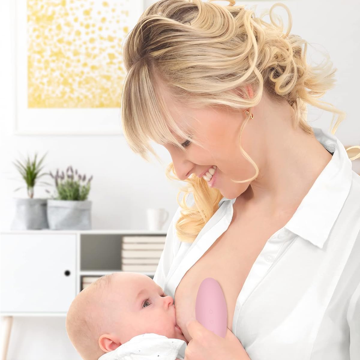 SNOWIE SOFT Lactation Massage for Breastfeeding with Heat and 3 Vibration Modes | Skin Friendly Silicone Design