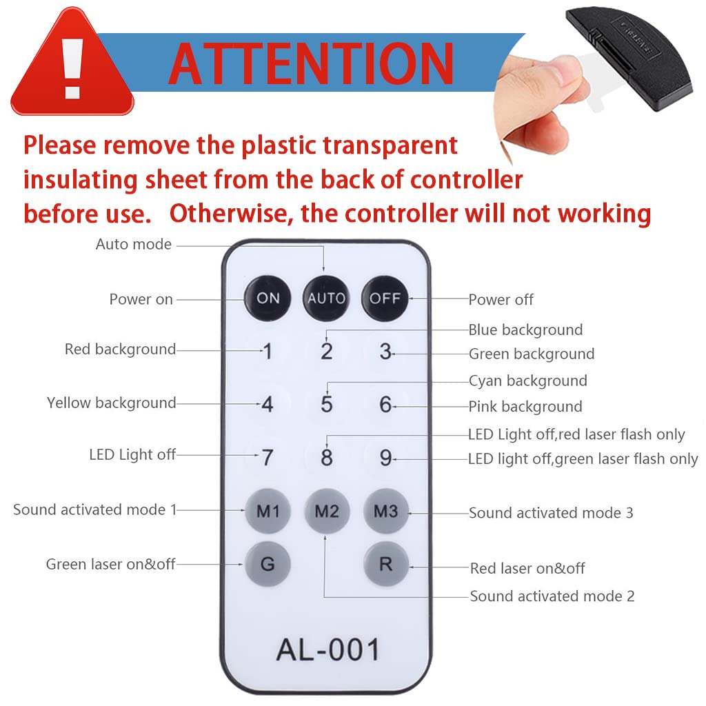 ELEPHANTBOAT DJ Light for Home Party with 72 Pattern 6 Color RGB Laser & Remote Control | Sound Active Mode