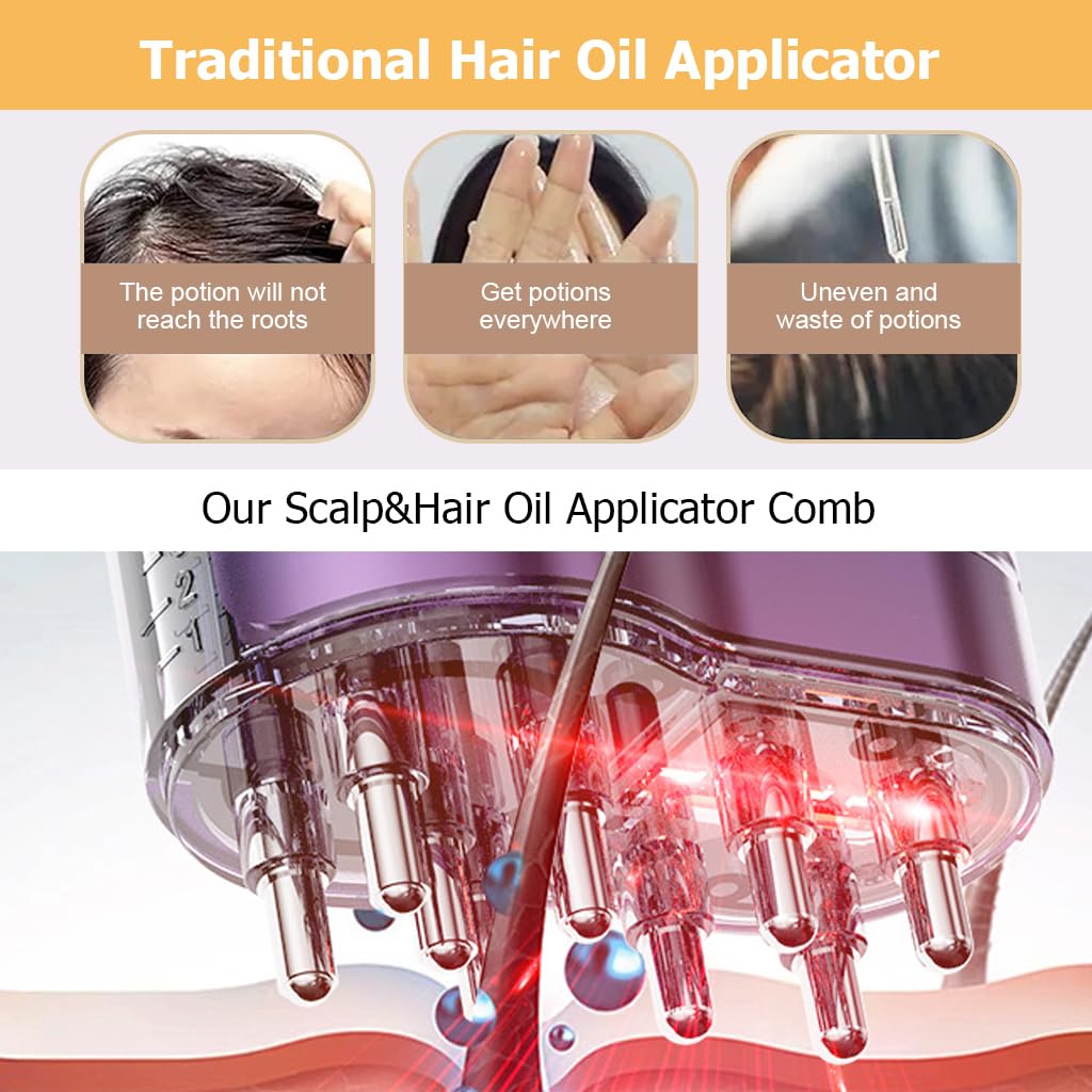 HANNEA Smart Electric Scalp Massager for Hair Growth with 10000 Vibration & 625nm Red Light Therapy | 10ml PCTG Tank and USB C Charging
