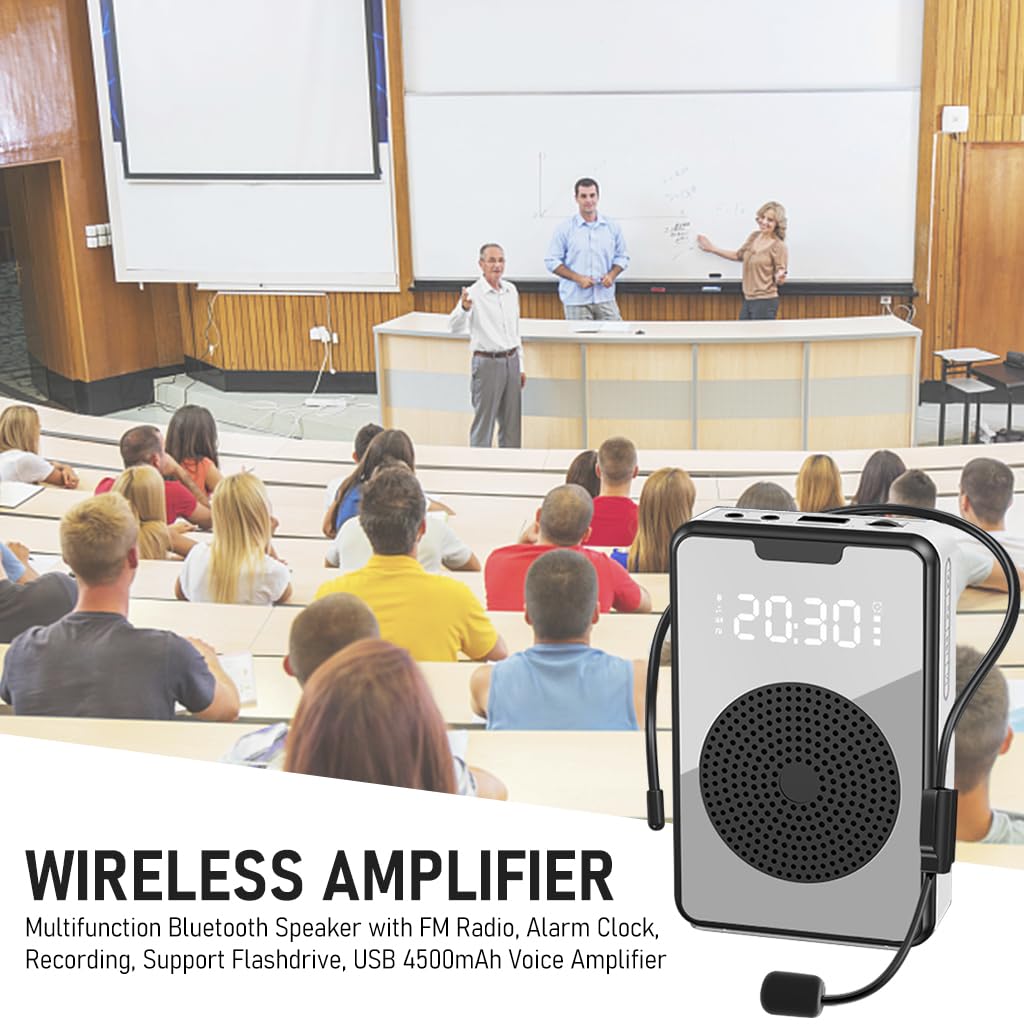 ZORBES Portable Bluetooth Voice Amplifier for Teachers 8-Hour 1800mAh Battery Wired Headset Mic with 10W Speaker