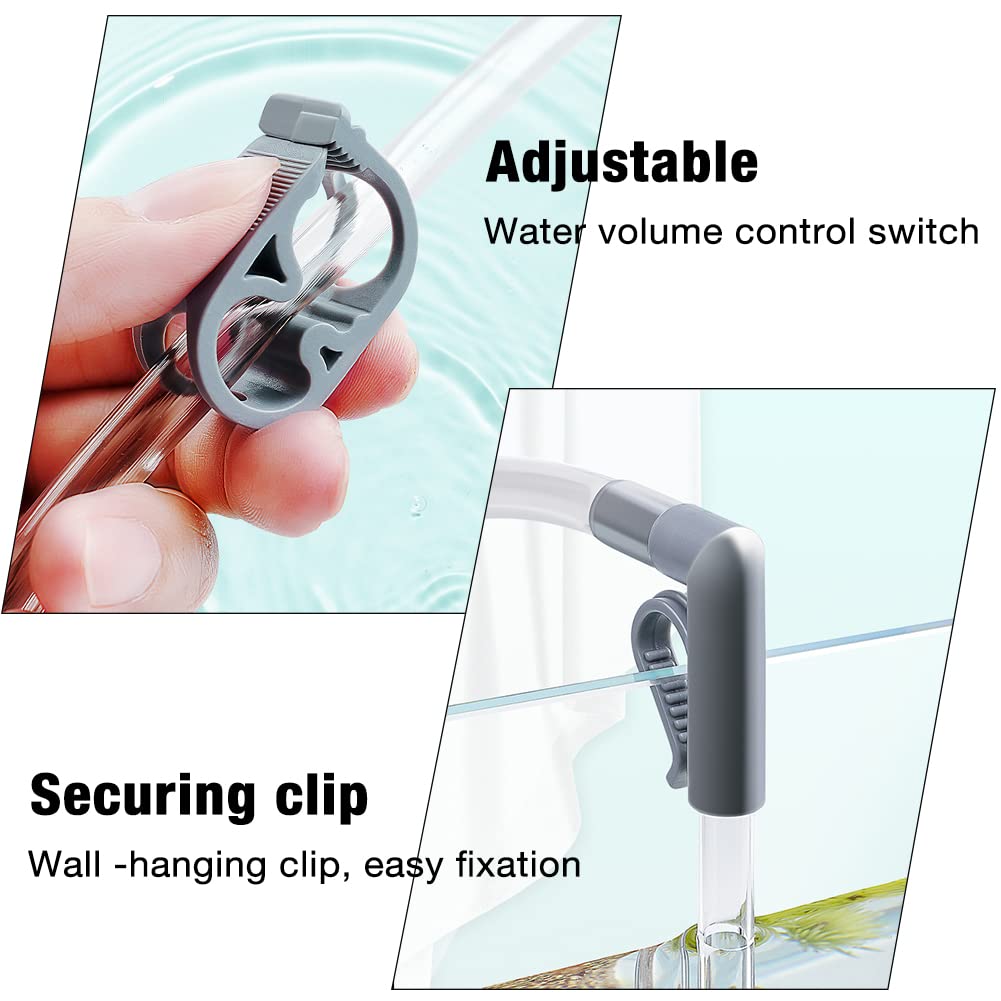 Qpets Aquarium Gravel Vacuum for Tank Cleaning with 2.2m Hose and Manual Siphon System