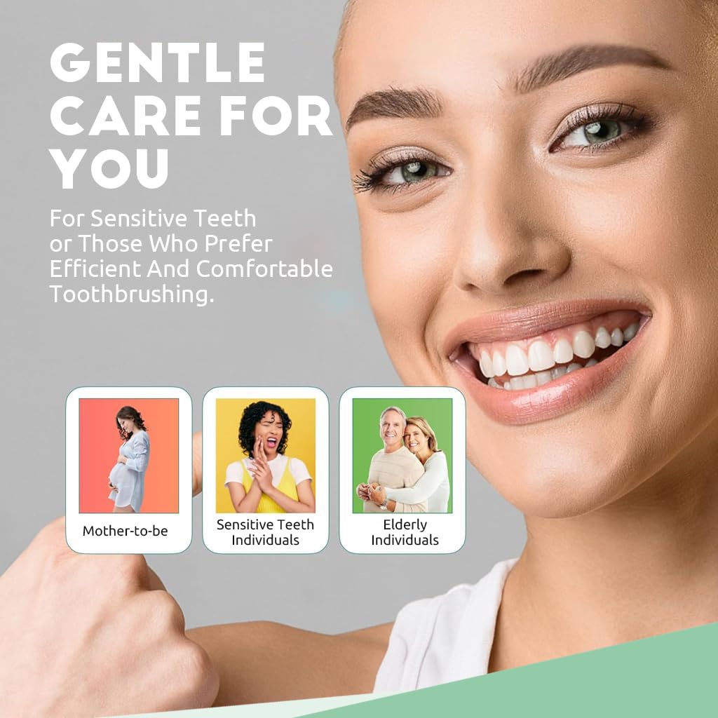 HANNEA Toothbrush Set for Sensitive Teeth with 0.12mm Ultra Slim Bristles 8Pcs | Gentle Cleaning
