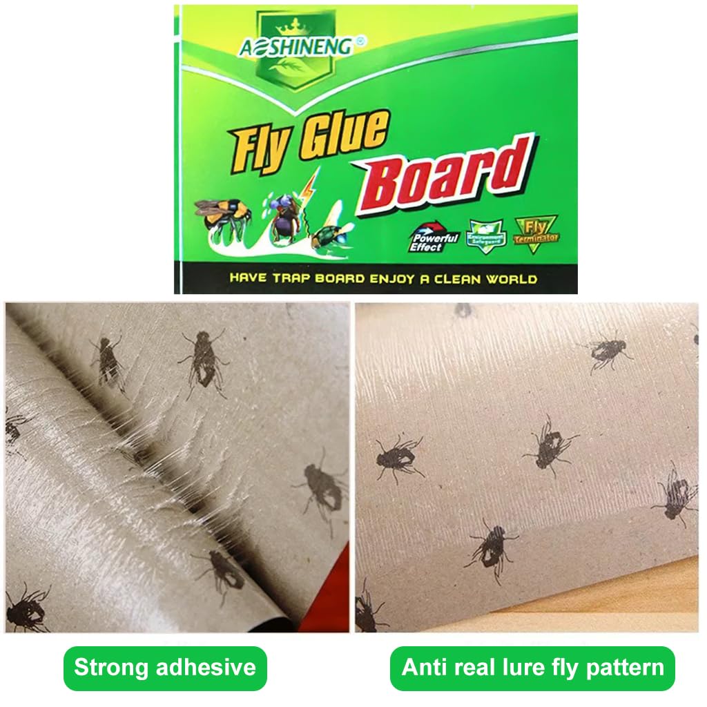 HASTHIP Adhesive Fly Trap for Kitchen with High-Strength Glue | 50-Count Non-Toxic Design