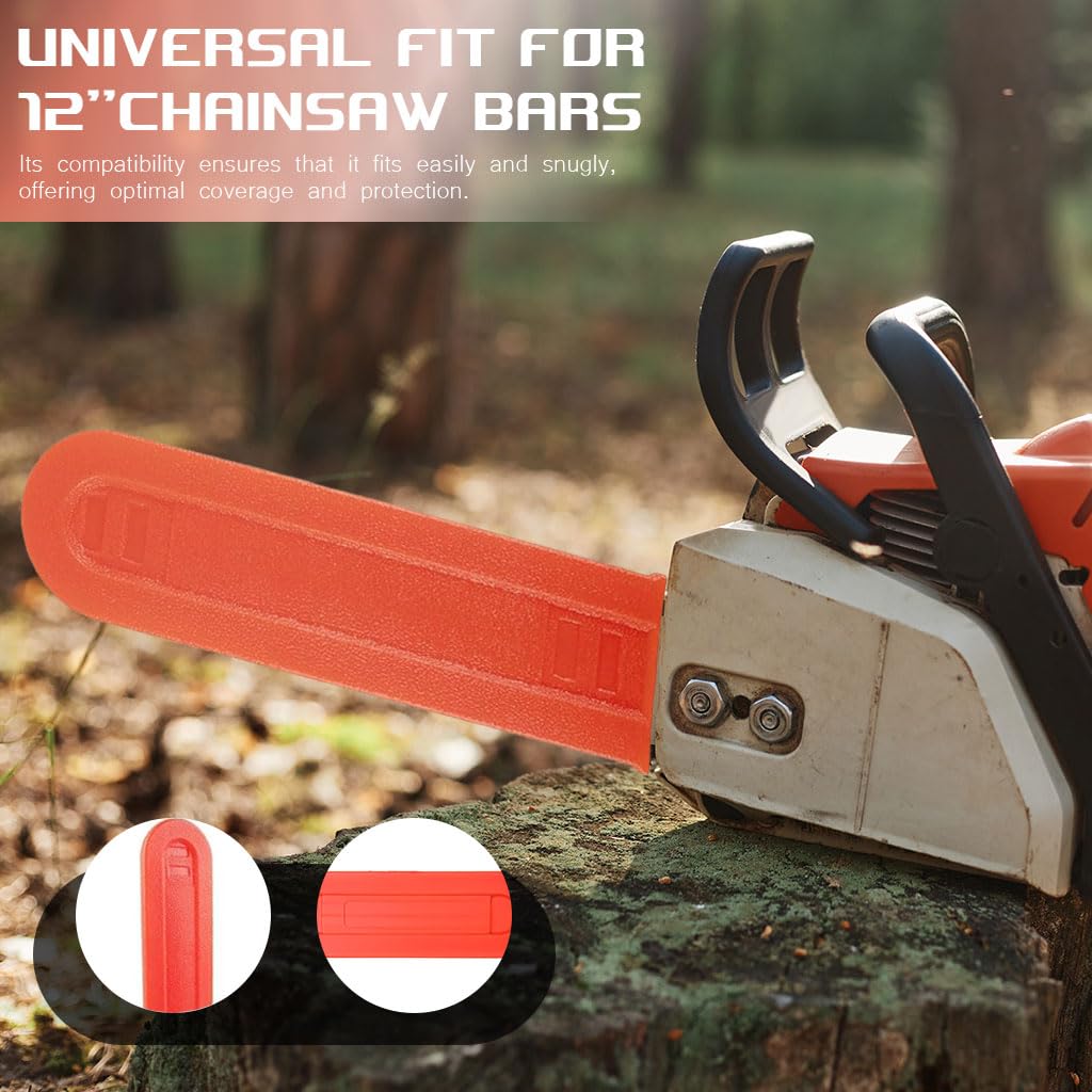 HASTHIP Chainsaw Bar Protector Cover for 12 in Chainsaw featuring Anti Slip Grip | Universal Fit Sheath for Safe Blade Storage