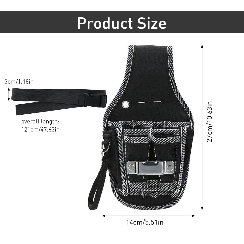 Serplex® Electrician Tool Bag Portable Tool Bag Waist Bag Multifunction Nylon Tool Organizer Pouch Detachable Screwdriver Tool Bag with Adjustable Waist Belt