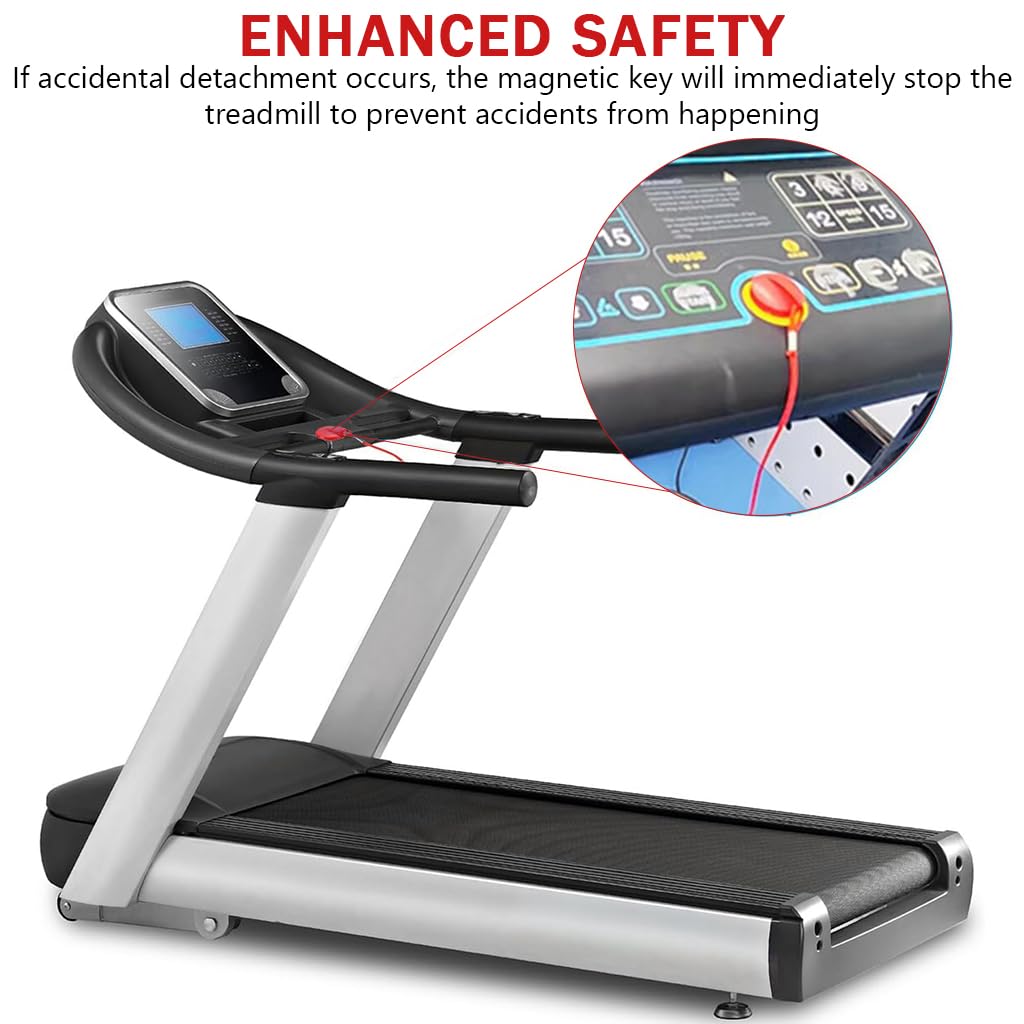 Proberos Treadmill Safety Magnet Key for Gym and Home Fitness | 3.2 cm PVC Clip Red