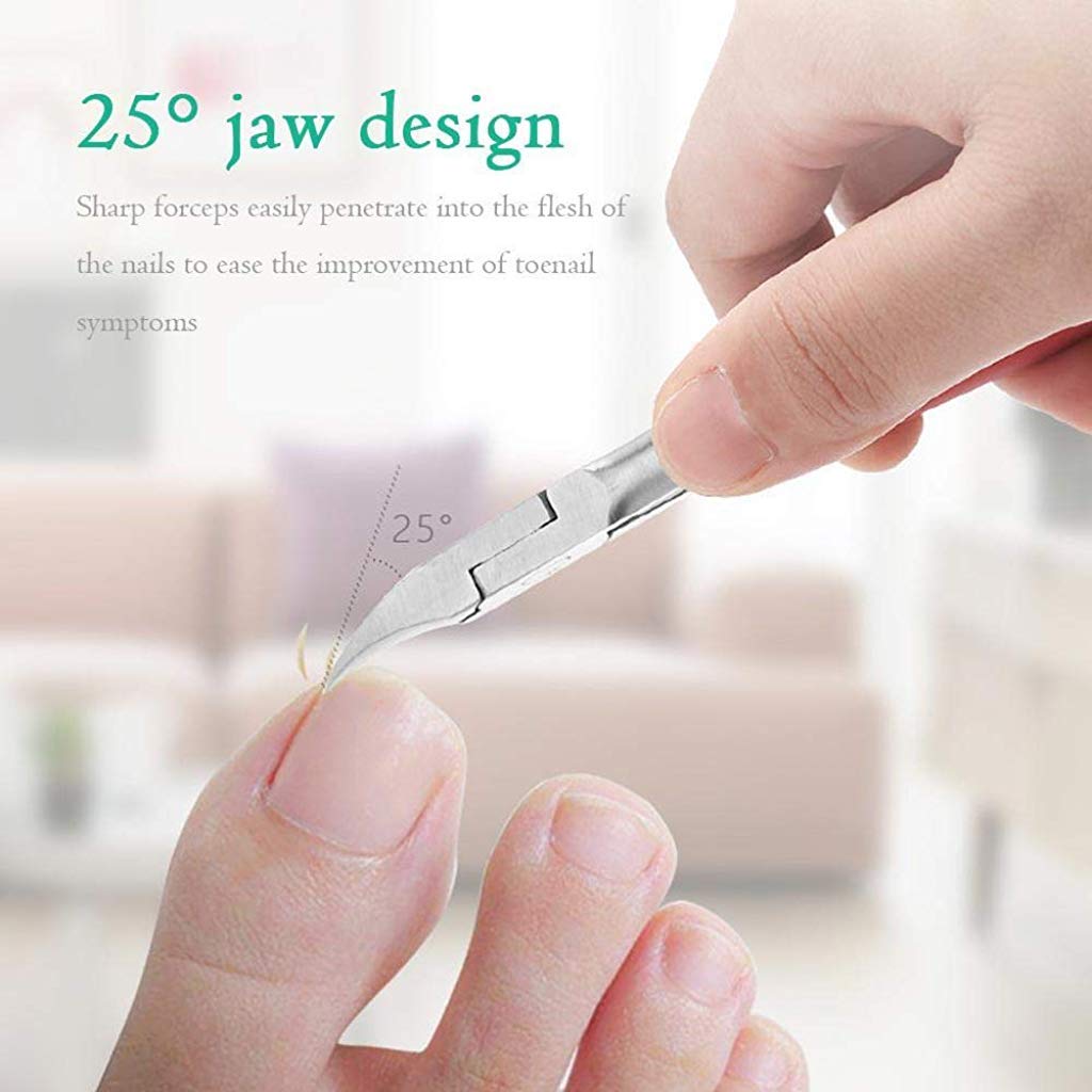 MAYCREATE Toe Nail Clipper for Ingrown or Thick Toenails with Double Spring and ABS Handle | 5PCS Stainless Steel Pedicure Kit